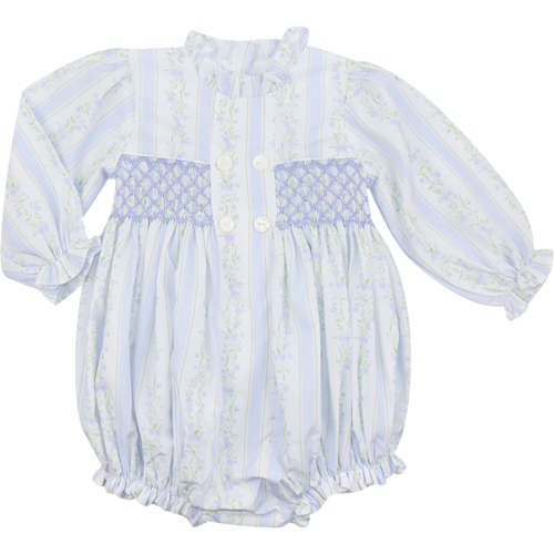 Blue Floral Smocked Bubble – Cecil & Lou