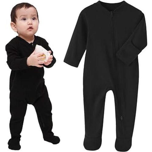 Baby Kids Sleep and Play Baby Cotton Sleeper Zip Front Footed Pajamas 0-12 Month