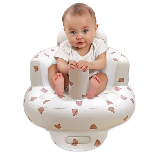 Baby Inflatable Seat for Babies 3-36 Months Inflatable Baby Chair Infant Back Support Sofa Newborn to Toddler Portable Baby Floor Seats for Sitting Up Baby Shower Chair Floor Seater
