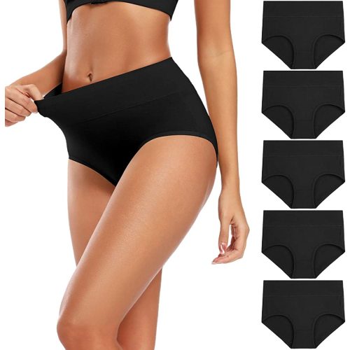 Molasus Women's Cotton Underwear High Waisted Full Coverage Ladies Panties (Regular & Plus Size)