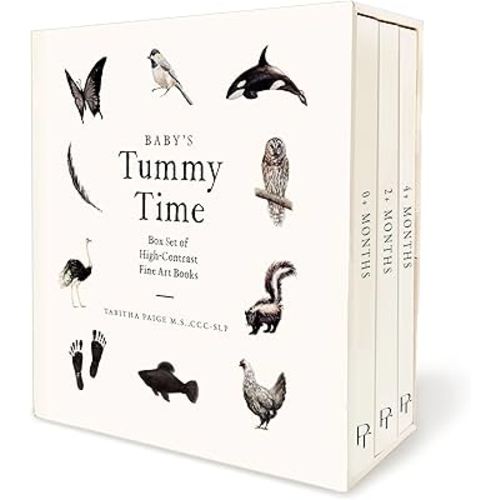 Baby's Tummy Time Book Box Set: A 3-Book Box Set of High-Contrast Art for Visual Stimulation at Tummy Time (Tabitha Paige Children's Book Series)