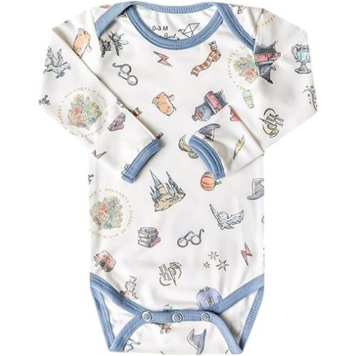 Copper Pearl Long Sleeve Bodysuit Baby: Ultra Soft Baby for Newborns, Boys, and Girls - Stylish, Comfortable, Overlap Shoulders, Premium Knit Fabric - 3-6 Months, Wizarding World™