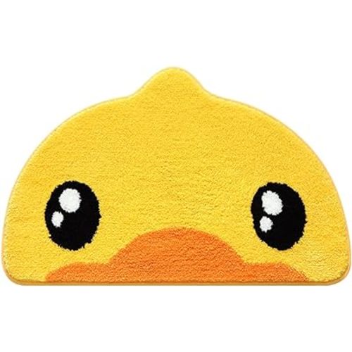 Novelty Microfiber Bath Mat Area Rugs for Bathroom Yellow Duck 45 72 CM