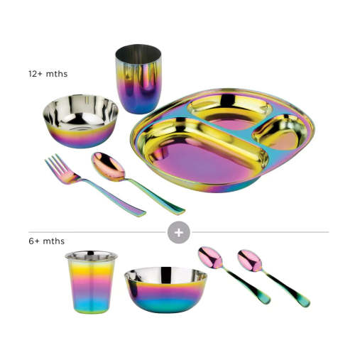 Dine & Develop Feeding Set for Babies and Kids - Stainless Steel Dishes – AHIMSA®