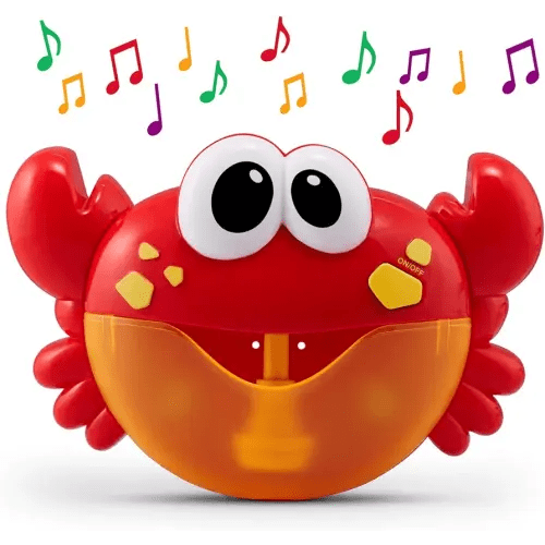 Chuchik Crab Bubble Bath Maker for The Bathtub. Blows Bubbles and Plays 24 Children’s Songs – Baby, Kids Bath Toys Makes Great Gifts for Toddlers – Sing-Along Machine (Light-Red)