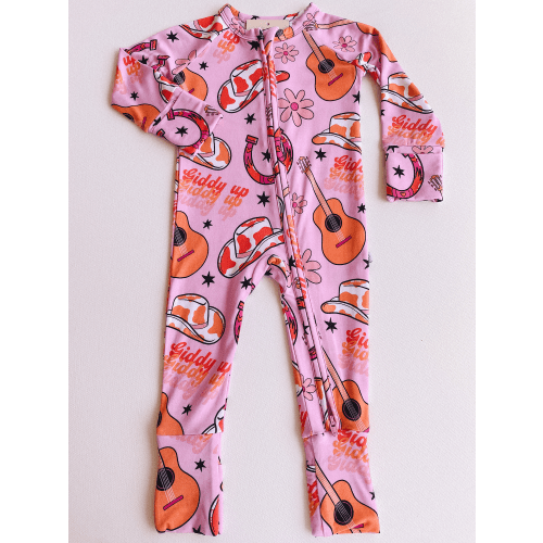 giddy up girly bamboo romper