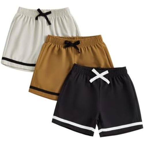 Baby 6-12 mos  3-Pack Pull-on Jogger Shorts Classic Fit Elastic Waist Shorts Kids Multipacks Pants