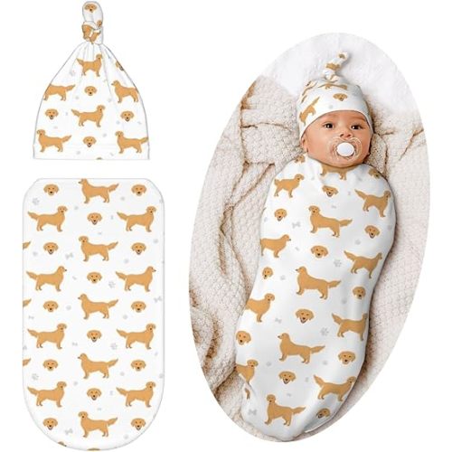 Dog Swaddle Blanket for Baby, Soft Sleeping Bag, Swaddling Sack for Newborn Dog Baby Items Stuff