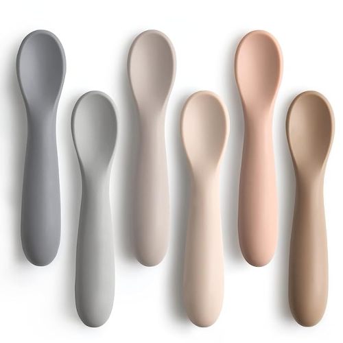 Vicloon Silicone Baby Feeding Spoons, 7 PCS Baby Spoons, First