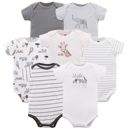Hudson Baby Infant Unisex Cotton Bodysuits, Modern Neutral Safari, Size: 12-18 months