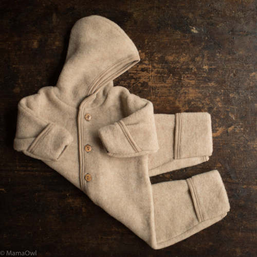 Pipit Baby & Kids Suit - Merino Wool Fleece - Sandstorm in 3-6 M or 6-12M