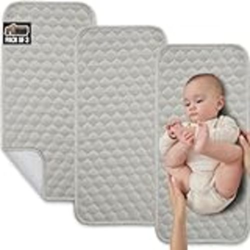 Amazon.com: Changing Pad Liner Bassinet Liner Waterproof, Non-Slip Back Design Soft Terry Thick Quilted 3 Count (15"X26.5", Grey), Washable and Reusable Changing Mats, Bassinet Mattress Pad Liner : Baby