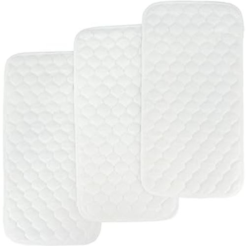 BlueSnail Quilted Thicker Waterproof Changing Pad Liners,3 Count(Snow White)