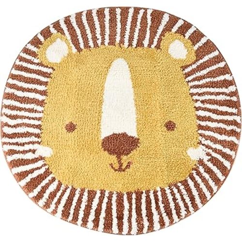 CHILDLIKE BEHAVIOR Lion Rug - Soft Fleece Lion Rug - Lion Rug for Boys and Girls - Cute Animal Face Blanket - Rug for Kids and Toddlers- Durable and Easy to Clean, Lion King Blanket