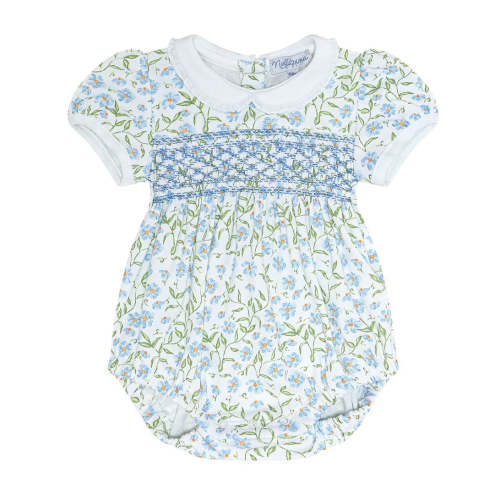Blue Vines Smocked Bubble