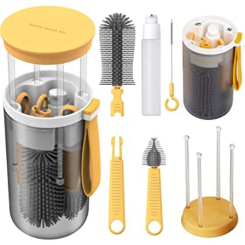 Amazon.com: WHNL Travel Bottle Cleaner Kit with Baby Bottle Brush Set and Drying Base,Soap Dispenser,Gift for New Moms(Cobalt Blue) : Baby
