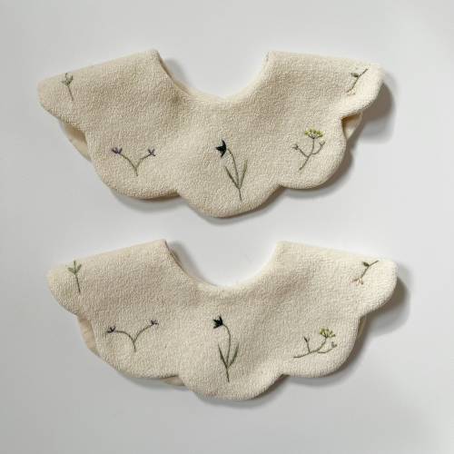 petal bib -botanical embroidery-