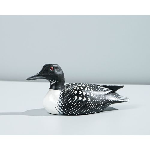 Hand Carved Wooden Loon Figurine