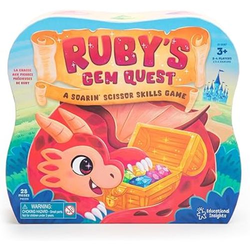 Educational Insights Ruby's Gem Quest Preschool Fine Motor Board Game, for 2-4 Players, Ages 3+
