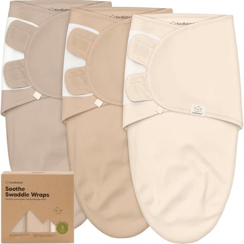 KeaBabies 3-Pack Organic Baby Swaddles for Newborns, Infant (0-6M)