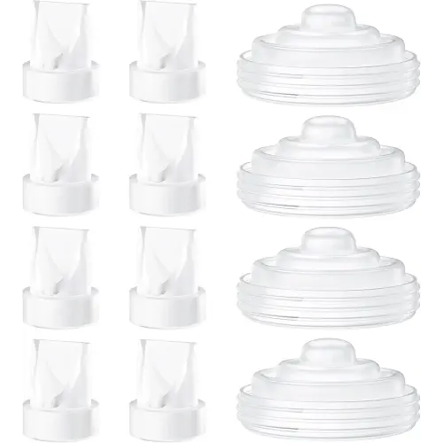 12 Pack Pump Parts, 8PCS Duckbill Valves 4PCS Silicone Diaphragm Compatible with Momcozy M5, Replace Mom Cozy M5 Replacement Parts