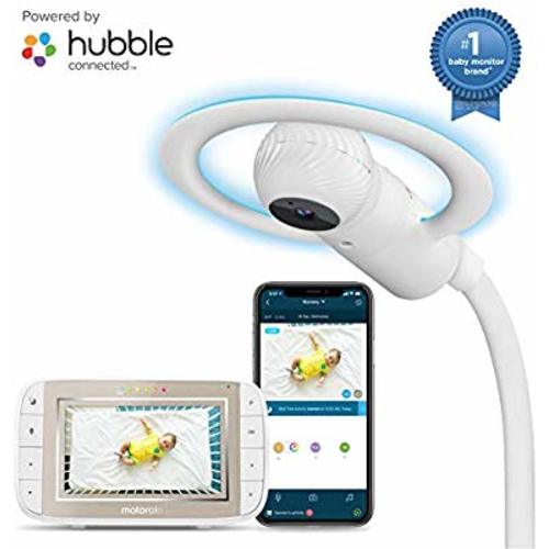 Motorola Halo+ Video Baby Monitor - Infant Wi-Fi Camera with Overhead Crib Mount - 4.3-Inch Color Screen with Infrared Night Vision and Intercom - Compatible with Remote Viewing App and Sleep Tracker
