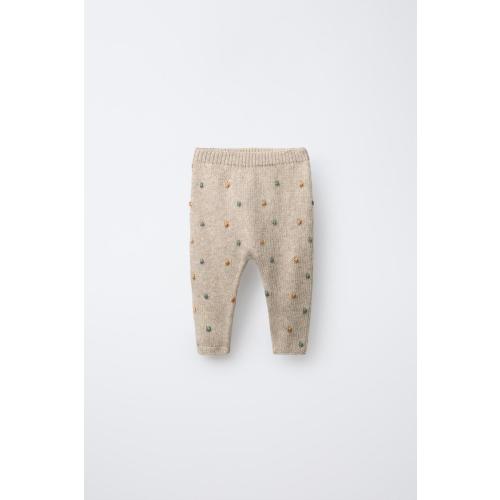 BEADED KNIT PANTS - Light beige | ZARA United States