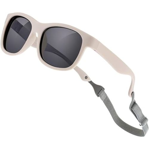 VideMundi Baby Sunglasses with Strap Polarized Flexible UV400 for Infant Toddler Boys Girls Age 0-24 Months