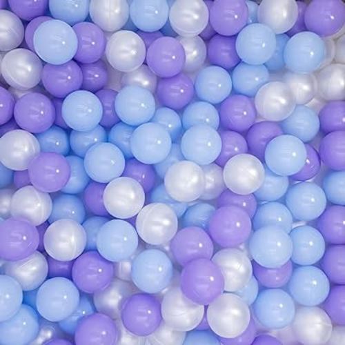 Ball Pit Balls for Toddlers 100 pcs, BPA Free Plastic Pool Ball for Kids Children, 2.16“ Crush Proof Ocean Balls Fun Toys Gift for Ball Pit, Kids Play Tent, Bounce House,White,Blue,Purple