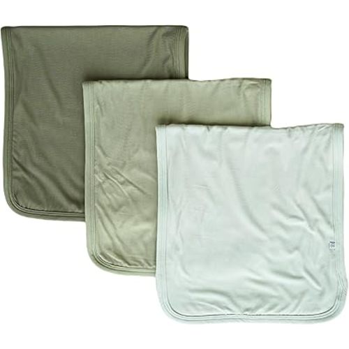 Caden Lane Premium Baby Burp Cloths, Ultra Soft & Absorbent, Gender Neutral for Newborn, Boy & Girl, Essentials for Feeding & Teething, Machine Washable, 3-Pack, Greens