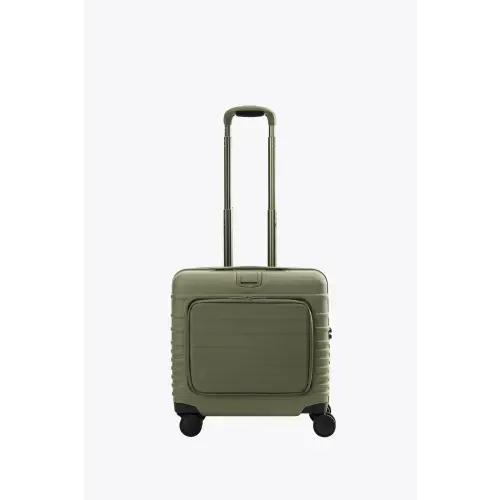 BÉIS 'The Mini Roller' in Olive - Small Kids Carry-On Rolling Suitcase in Olive Green