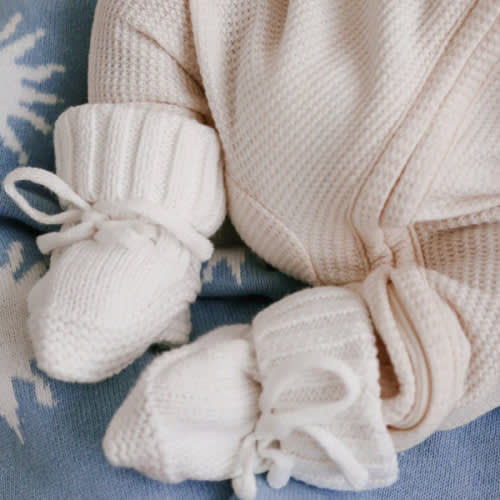 Knitted Booties | Ivory – Little and Fern