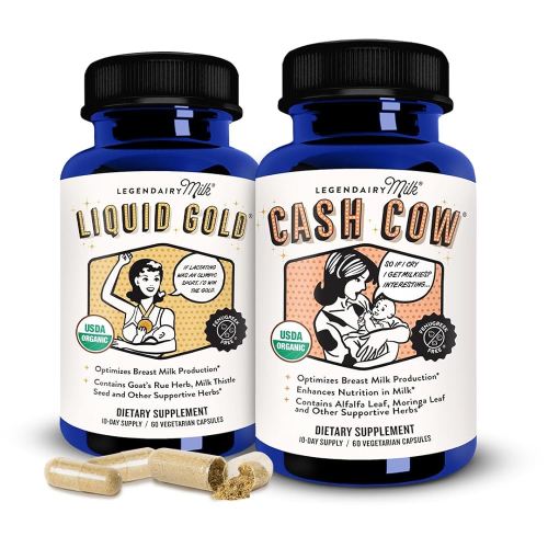 Legendairy Milk Liquid + Cash Cow, Lactation Supplement for Milk Supply Increase and Enhance Prolactin Release - Lactation Support for Breast Milk Production