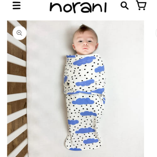 Norani Baby Snugababe Sleep Pod with Arm Inserts - Blue Clouds