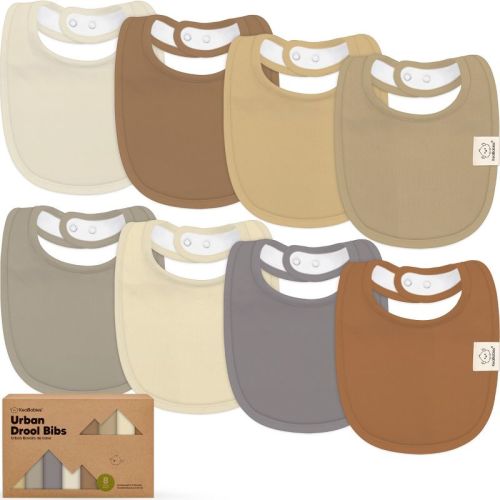 KeaBabies 8pk Organic Baby Bibs for Boy, Baby Drool Bib for Baby Boys and Girls, Newborn Teething Bibs