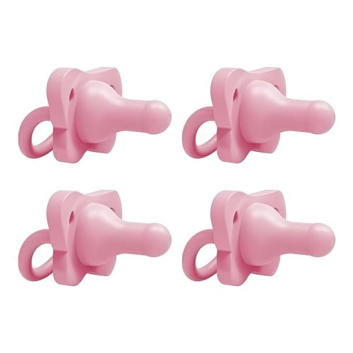 Dr. Brown's HappyPaci 100% Silicone Baby Pacifier, Contoured One-Piece Design, Blue, 0-6m, BPA-Free, 4 Pack