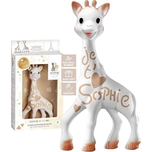 Sophie la girafe, 60th Anniversary Edition | Handcrafted for 60 Years in France | Natural Rubber | Designed for Teething Babies | Awaken All 5 Senses | Easy to Clean
