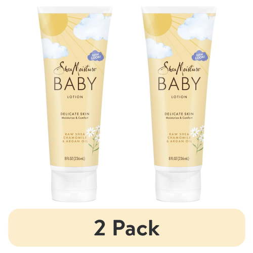 (2 pack) SheaMoisture Moisturizing Baby Lotion for Dry Skin Raw Shea Chamomile & Argan Oil, 8 oz