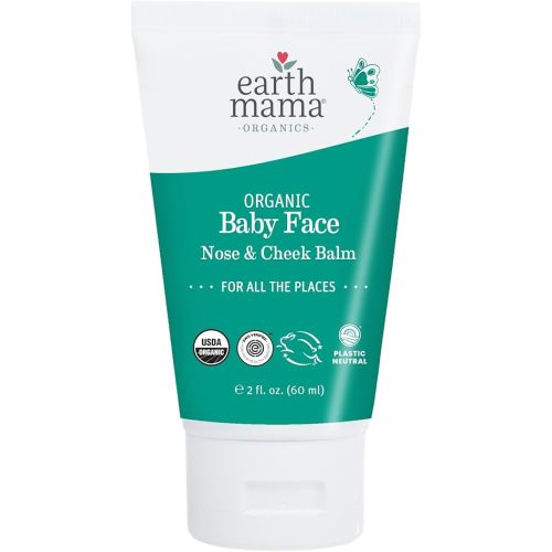 Earth Mama Organic Baby Face Nose & Cheek Balm | Moisturizer with Calendula Oil for Dry Skin Care, Natural Petroleum Jelly Alternative (2-Fluid Ounce)