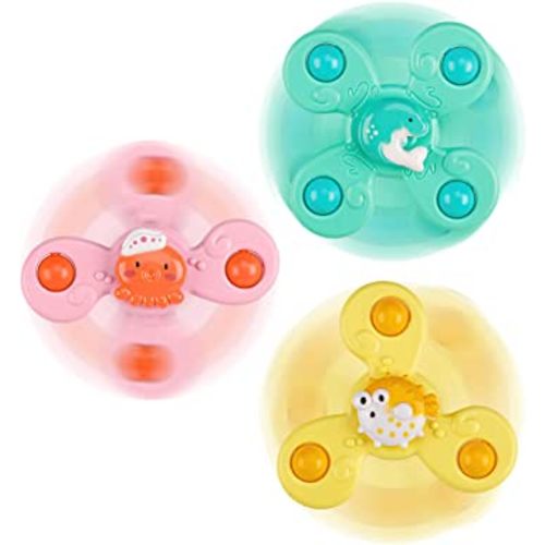 3PCS Suction Cup Fidget Spinner Toys for 1 2 Year Old Boy and Girl, Spinning  Top Baby Toys 12-18 Months, 1st Birthday Gifts for Toddler Toys Age 1-2