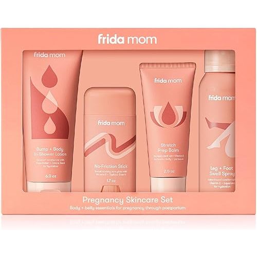Frida Mom Pregnancy Skincare Set, Body Relief for Stretch Marks, Dry Skin, Swelling, & Chafing - 4pk Set