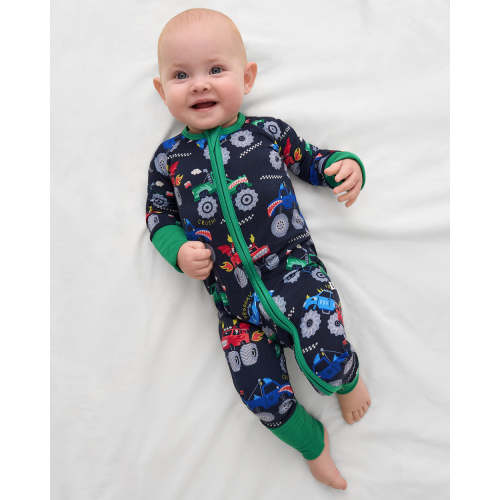 Monster Truck Madness Zippy 3-6mo - Little Sleepies