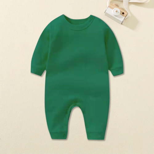 Riecok Newborn Baby Boys Girls Rompers Long Sleeve Round Neck Solid Color Onesie Newborn Baby Cotton Onesie Green 3 Months