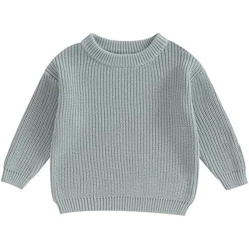 Newborn Toddler Baby Girl Boy Knit Sweater Round Neck Sweatshirt Long Sleeve Tops Pullover Fall Winter Clothes