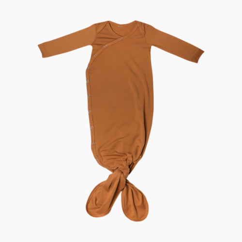 Copper Pearl Knotted Gown - Camel, 0-4 M
