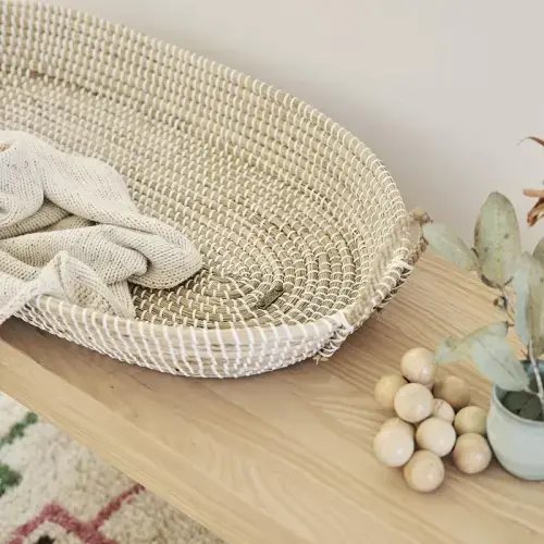 Reva Seagrass Changing Basket - Natural – Olli Ella USA