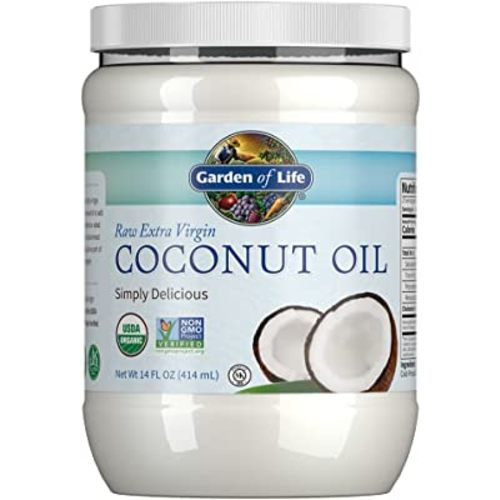 Garden of Life Organic Extra Virgin Coconut Oil - Unrefined Cold Pressed Plant Based Oil for Hair, Skin & Cooking, 14 Fl Oz