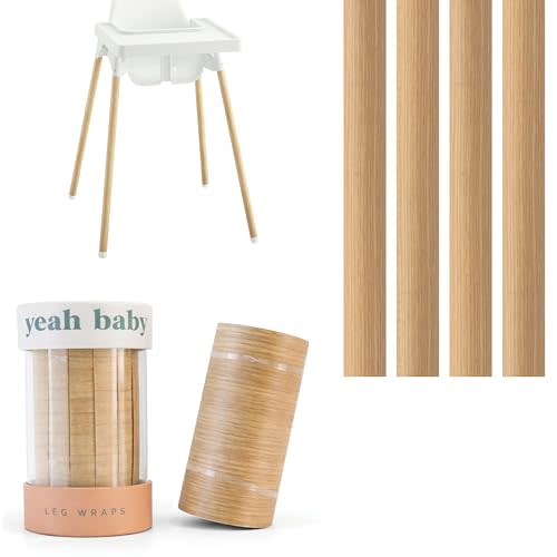 Yeah Baby Goods Highchair Leg Wraps (Bamboo) - Compatible with The IKEA Antilop Highchair - Stylish IKEA High Chair Accessories w/Easy Self-Adhesive