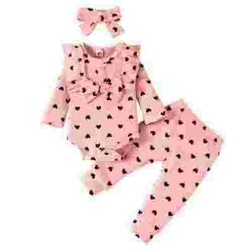 URMAGIC Newborn Baby Girl Clothes Infant Ruffle Sleeve Top Romper + Pants + Headband 3 PCS Outfits Set 0-12 Months