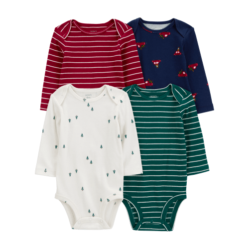 Baby 4-Pack Long-Sleeve Holiday Bodysuits - 6 Months | Carter's